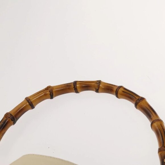 GUCCI Bamboo Shoulder Bag Leather 2way Cream Gold 001 1577 Auth 121835 - Picture 9 of 16